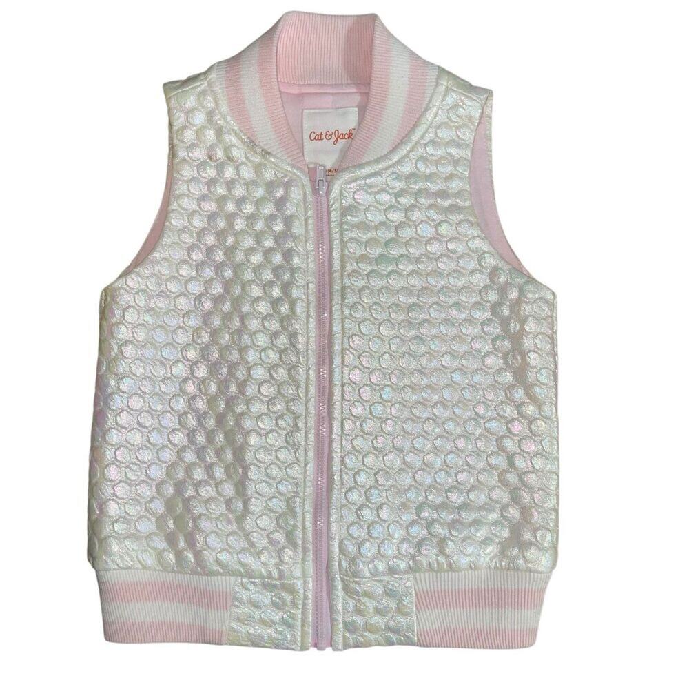 Cat & Jack Girls XS Vest Iridescent Spring Outdoor Everyday Casual Playwear